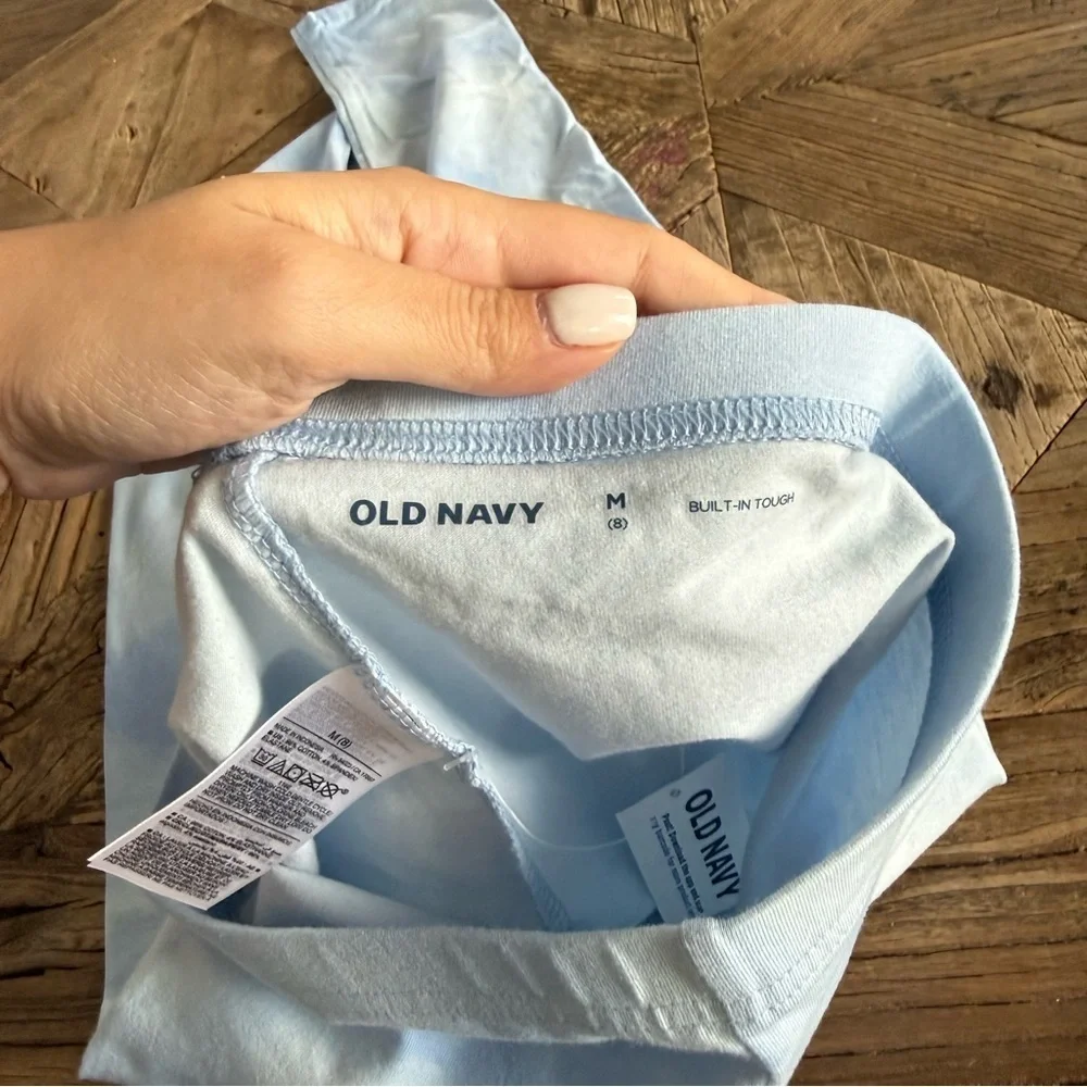 NWT Old Navy Soft Sky Blue Kids Leggings Medium (8)